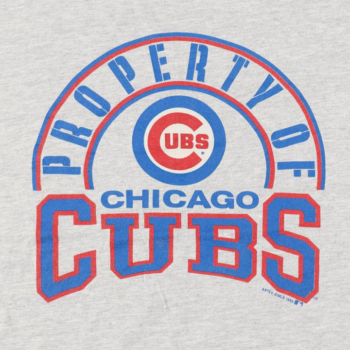 1980'S MLB Chicago Cubs sports print T-shirt, men's size M equivalent, vintage. unclear gray type Vintage Second Hand