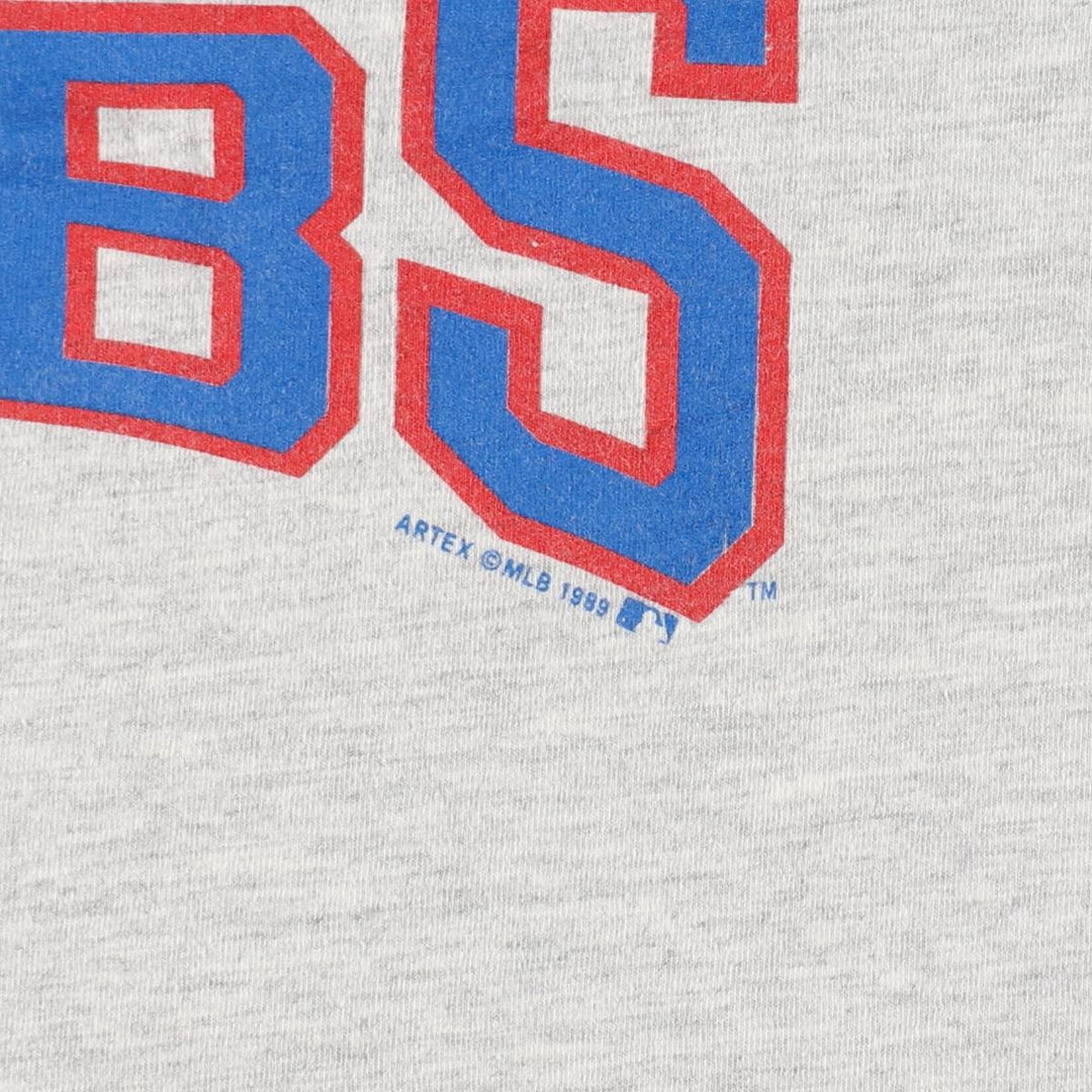 1980'S MLB Chicago Cubs sports print T-shirt, men's size M equivalent, vintage. unclear gray type Vintage Second Hand