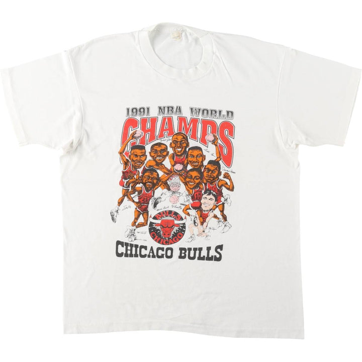 90'S Screen Stars NBA Chicago Bulls Sports Print T-Shirt, Men's Size M (approx.), Vintage unclear white type Vintage Second Hand