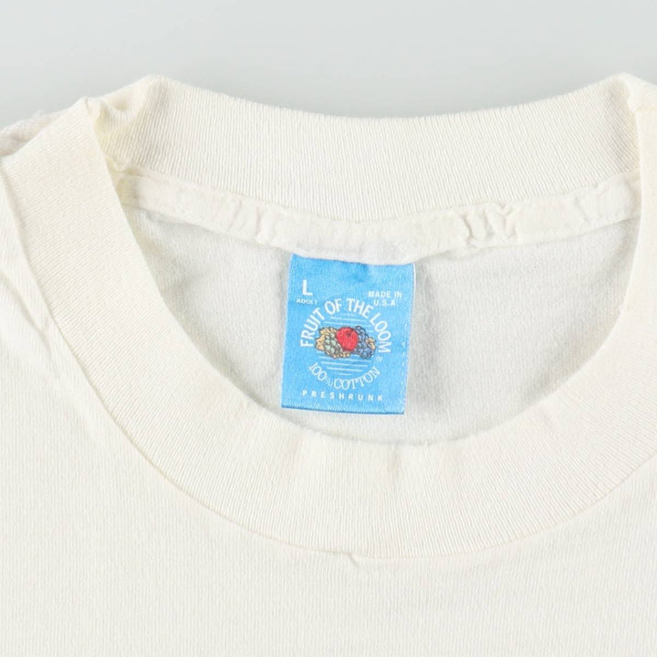 90'S Fruit of the Loom NFL Los Angeles Chargers Sports Print T-Shirt, Made in USA, Men's Size L (approx.), Vintage cotton white type Vintage Second Hand