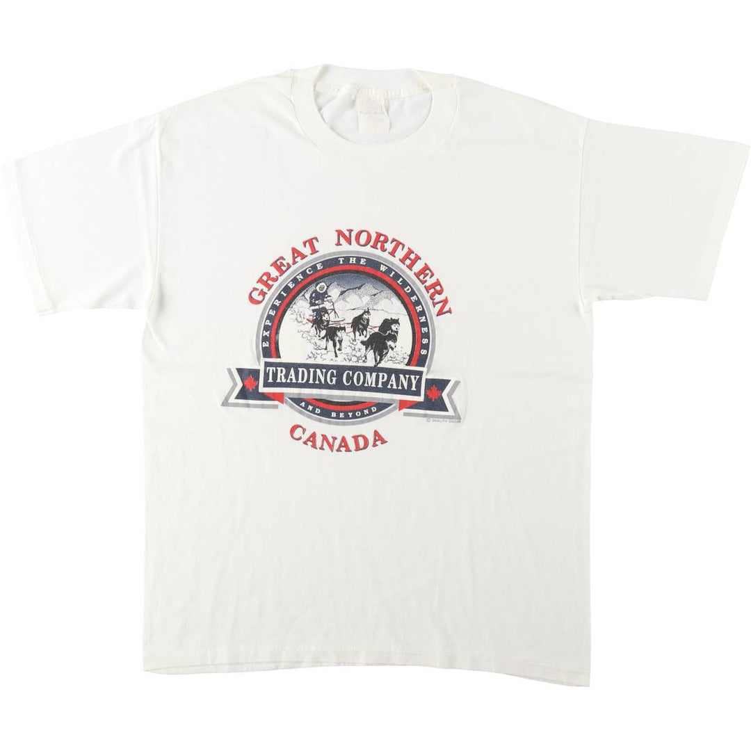 90'S Quality Goods Great Northern Trading Company Advertising T-Shirt, Men's XL equivalent, Vintage cotton white type Vintage Second Hand