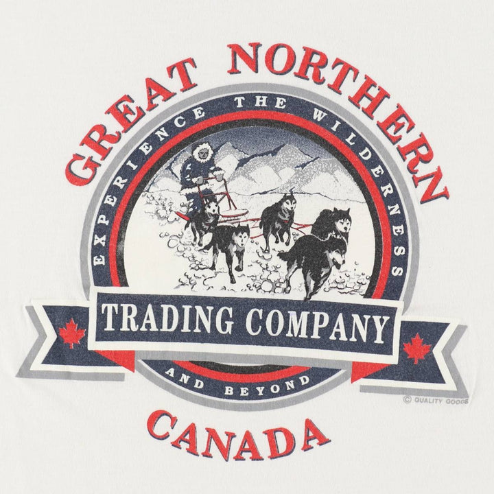 90'S Quality Goods Great Northern Trading Company Advertising T-Shirt, Men's XL equivalent, Vintage cotton white type Vintage Second Hand