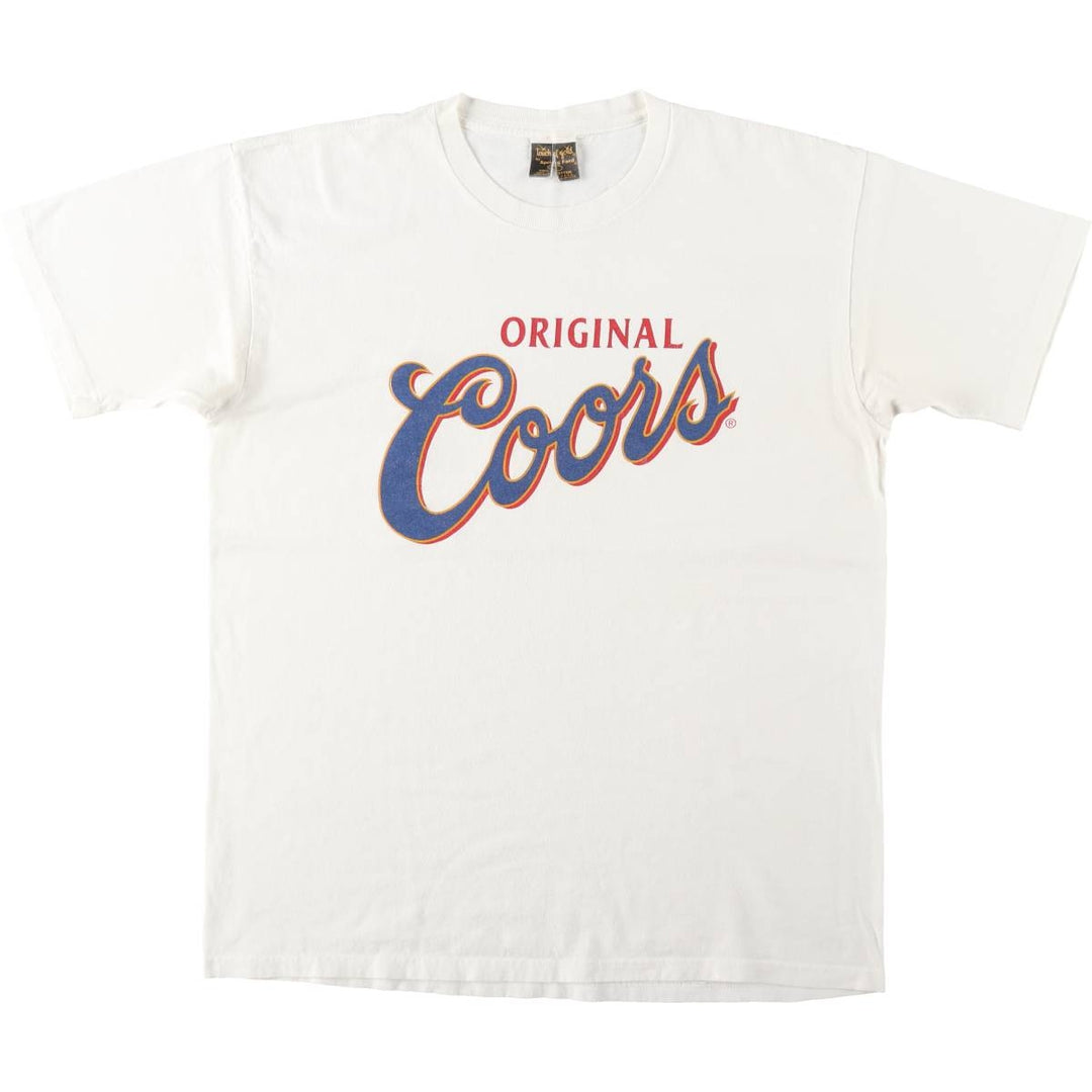 90'S TOUCH OF GOLD Coors advertising T-shirt, men's size L equivalent, vintage. cotton white type Vintage Second Hand