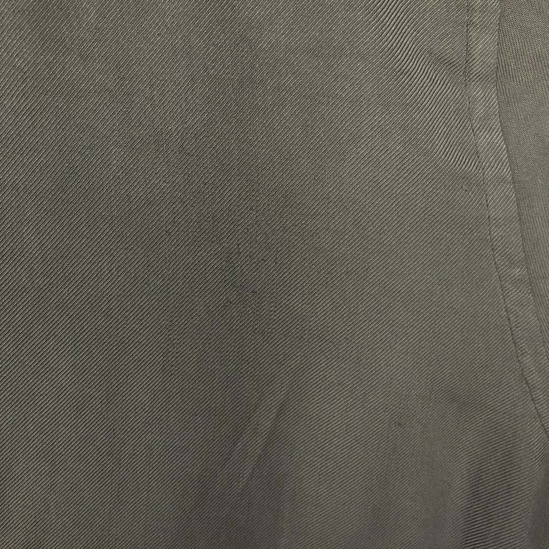 Perry Ellis Short Sleeve Open Collar Silk Shirt Box Shirt Men's XL silk Green type dark green Vintage Second Hand