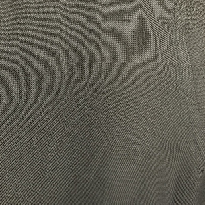 Perry Ellis Short Sleeve Open Collar Silk Shirt Box Shirt Men's XL silk Green type dark green Vintage Second Hand