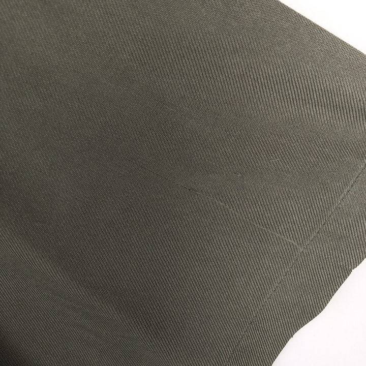 Perry Ellis Short Sleeve Open Collar Silk Shirt Box Shirt Men's XL silk Green type dark green Vintage Second Hand
