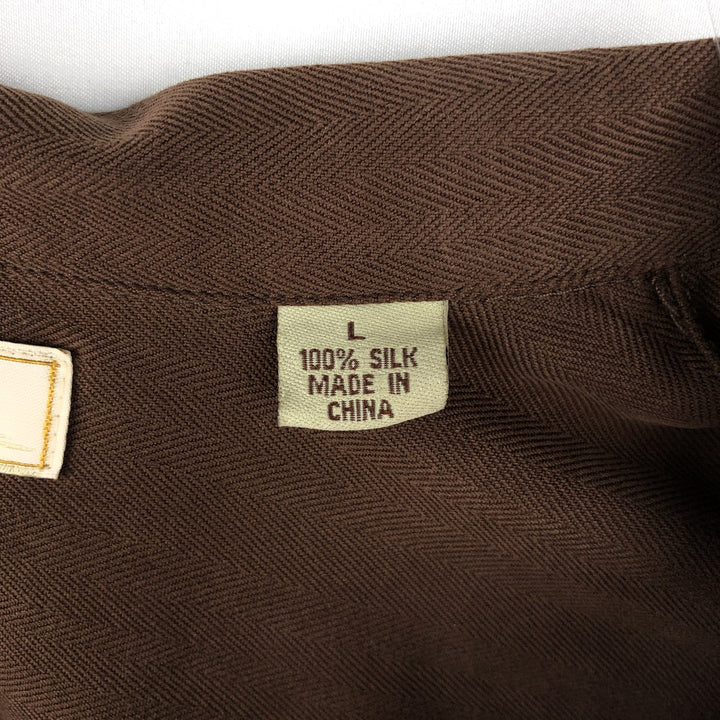 Tommy Bahama short sleeve open collar silk shirt, box shirt, men's size L silk brown type Vintage Second Hand