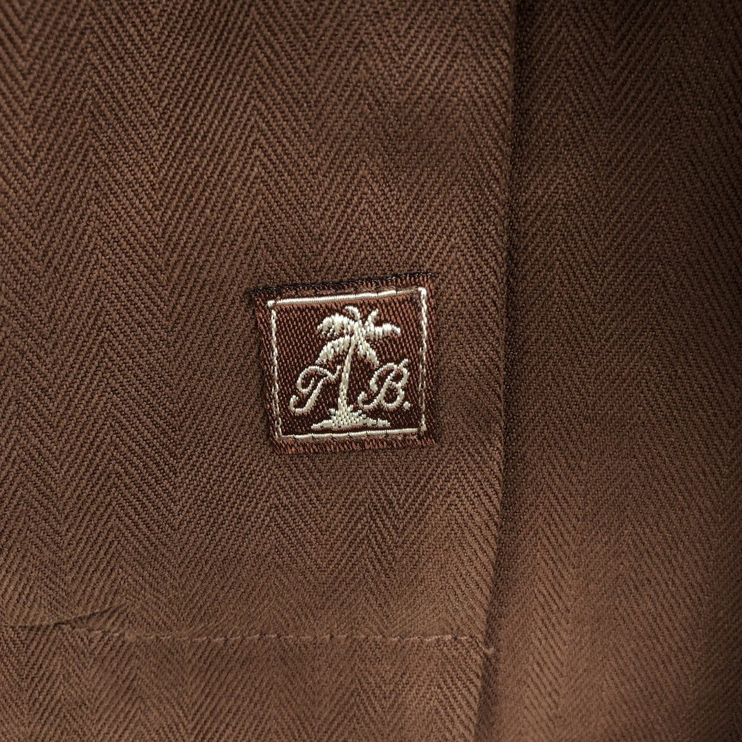 Tommy Bahama short sleeve open collar silk shirt, box shirt, men's size L silk brown type Vintage Second Hand