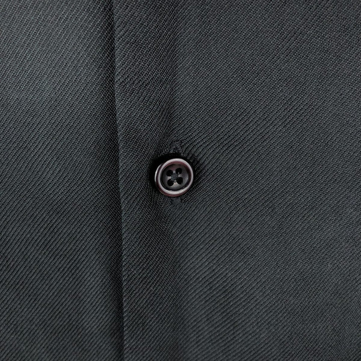 Perry Ellis short-sleeved open-collar silk shirt, boxy style, equivalent to men's XL. silk black type Vintage Second Hand