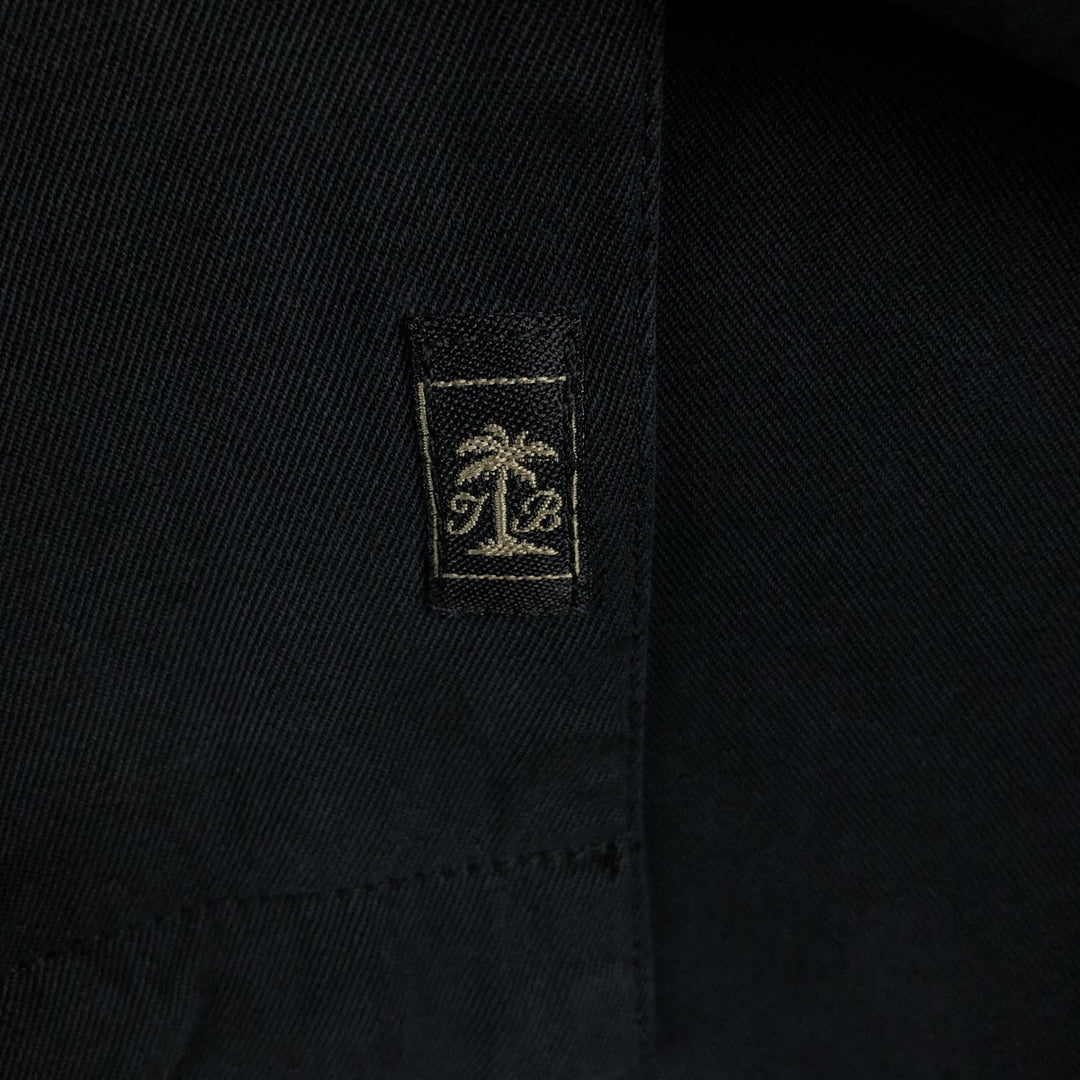 Tommy Bahama short sleeve open collar silk shirt, box shirt, men's XL size silk black type Vintage Second Hand