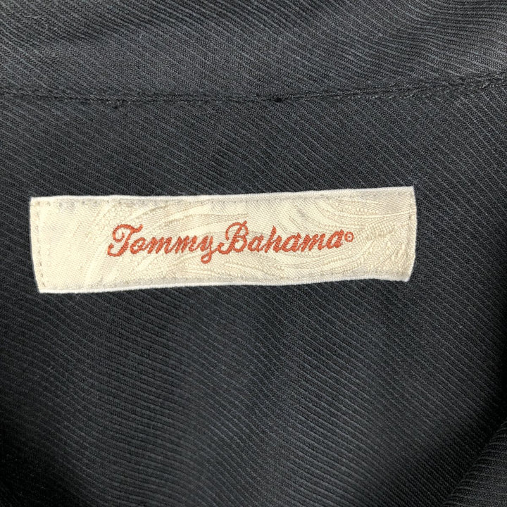 Tommy Bahama short-sleeved open-collar silk box shirt, men's size M silk black type Vintage Second Hand