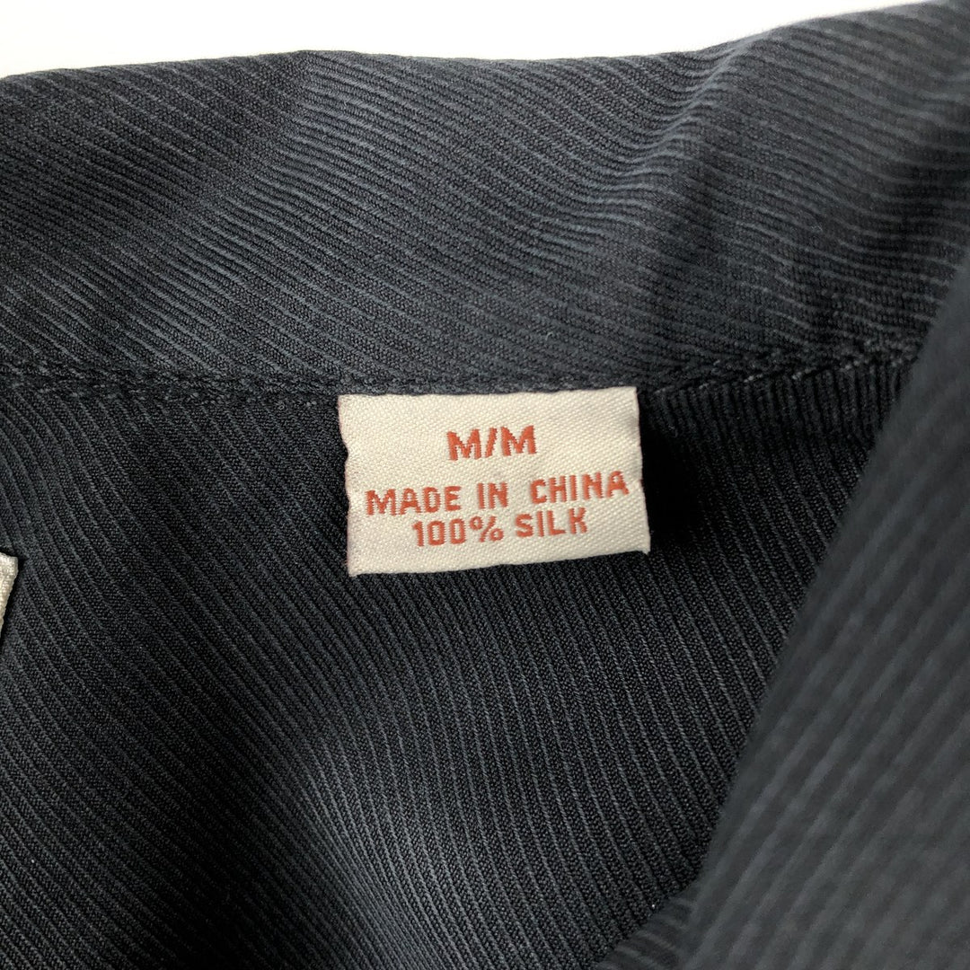 Tommy Bahama short-sleeved open-collar silk box shirt, men's size M silk black type Vintage Second Hand