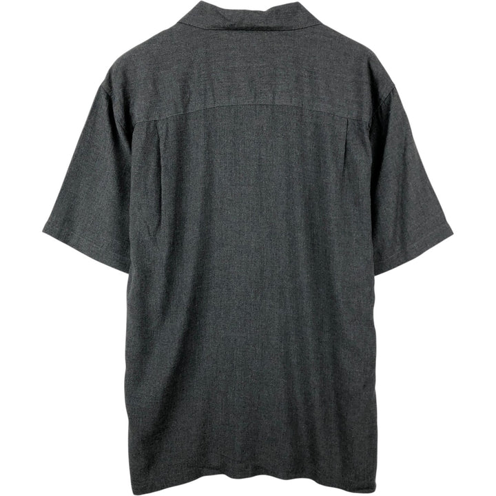 Perry Ellis PERRY ELLIS Short Sleeve Open Collar Silk Shirt Box Shirt Men's M Viscose Charcoal Vintage Second Hand