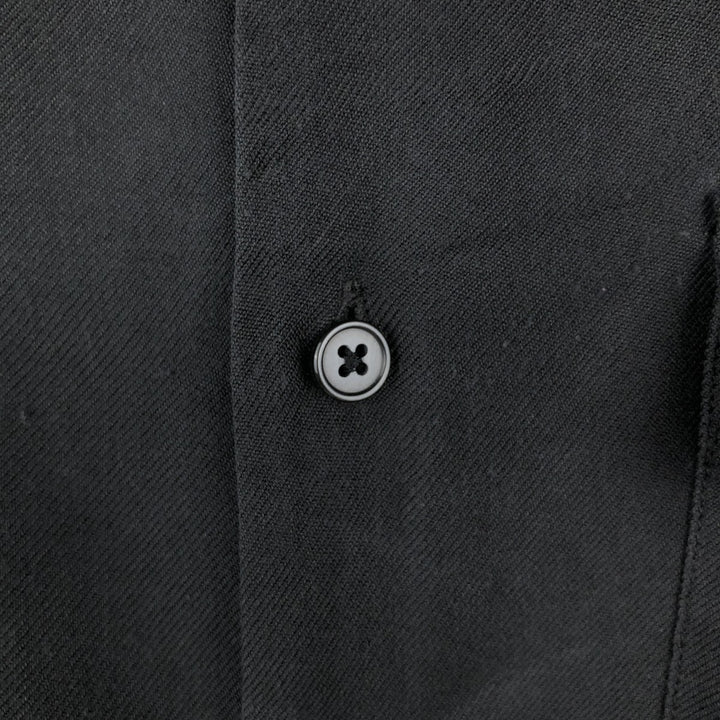 Perry Ellis Short Sleeve Open Collar Silk Shirt Box Shirt Men's XL silk black type Vintage Second Hand