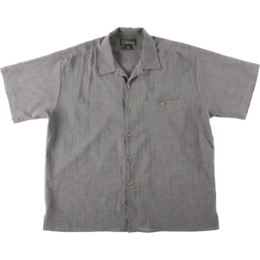 90s-00'S Craft & Barrow Short-Sleeve Open-Collar Rayon x Polyester Box Shirt, Men's XL (approx.) Rayon gray type Vintage Second Hand