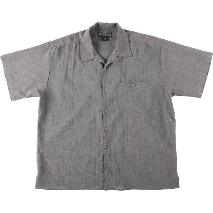90s-00'S Craft & Barrow Short-Sleeve Open-Collar Rayon x Polyester Box Shirt, Men's XL (approx.) Rayon gray type Vintage Second Hand