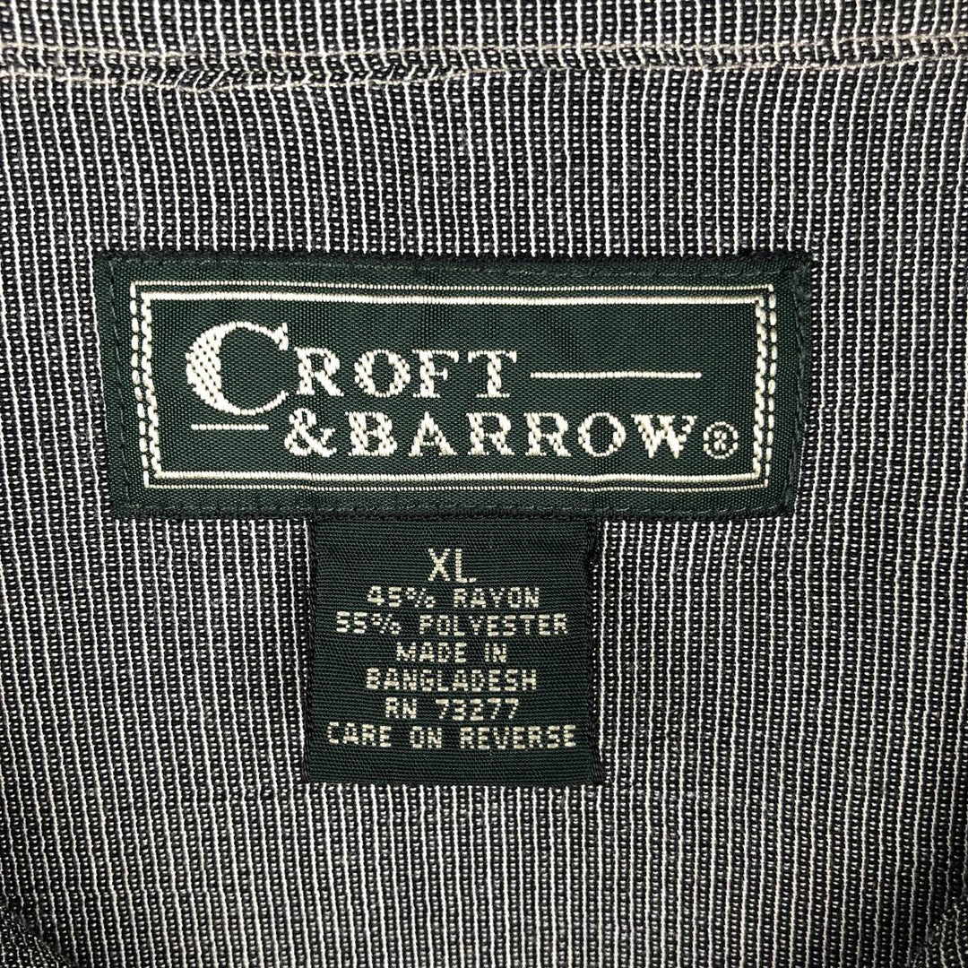 90s-00'S Craft & Barrow Short-Sleeve Open-Collar Rayon x Polyester Box Shirt, Men's XL (approx.) Rayon gray type Vintage Second Hand
