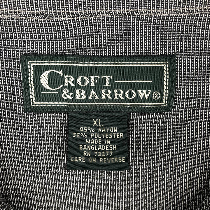 90s-00'S Craft & Barrow Short-Sleeve Open-Collar Rayon x Polyester Box Shirt, Men's XL (approx.) Rayon gray type Vintage Second Hand