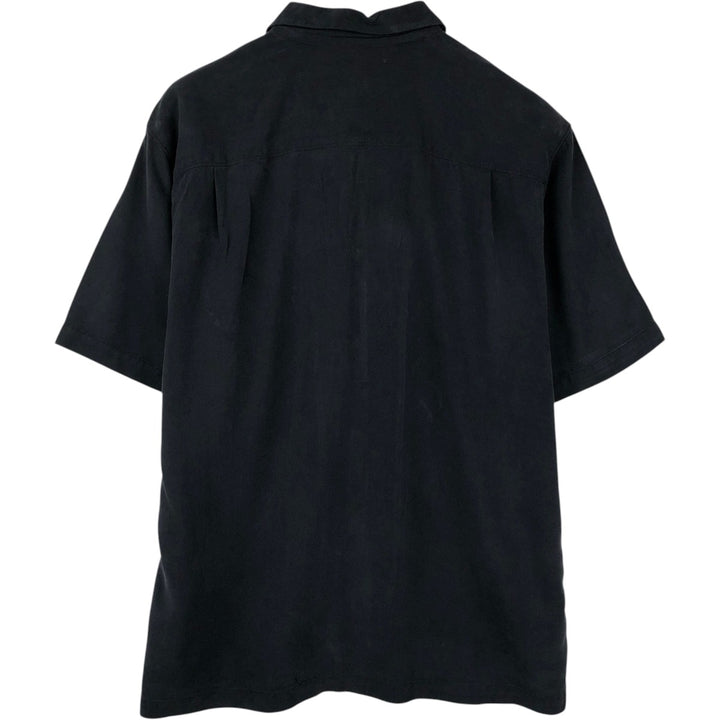 Tommy Bahama short sleeve open collar silk shirt, box shirt, men's size L silk black type Vintage Second Hand