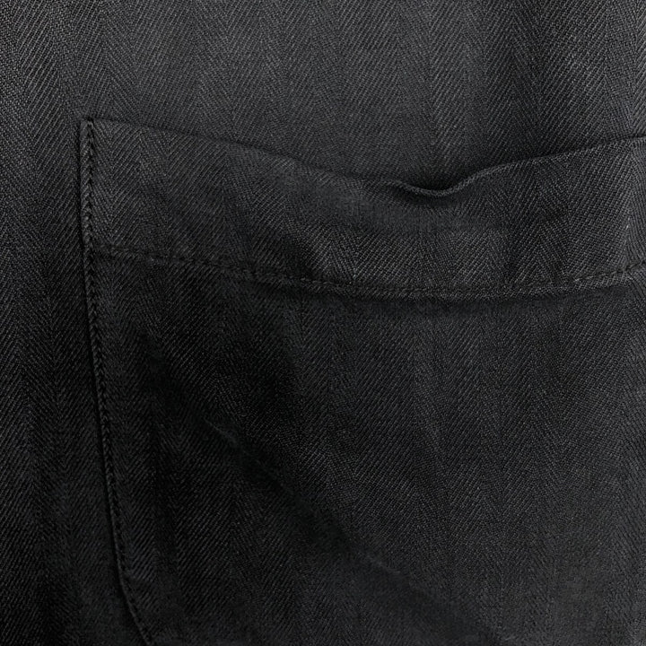 Tommy Bahama short sleeve open collar silk shirt, box shirt, men's size L silk black type Vintage Second Hand