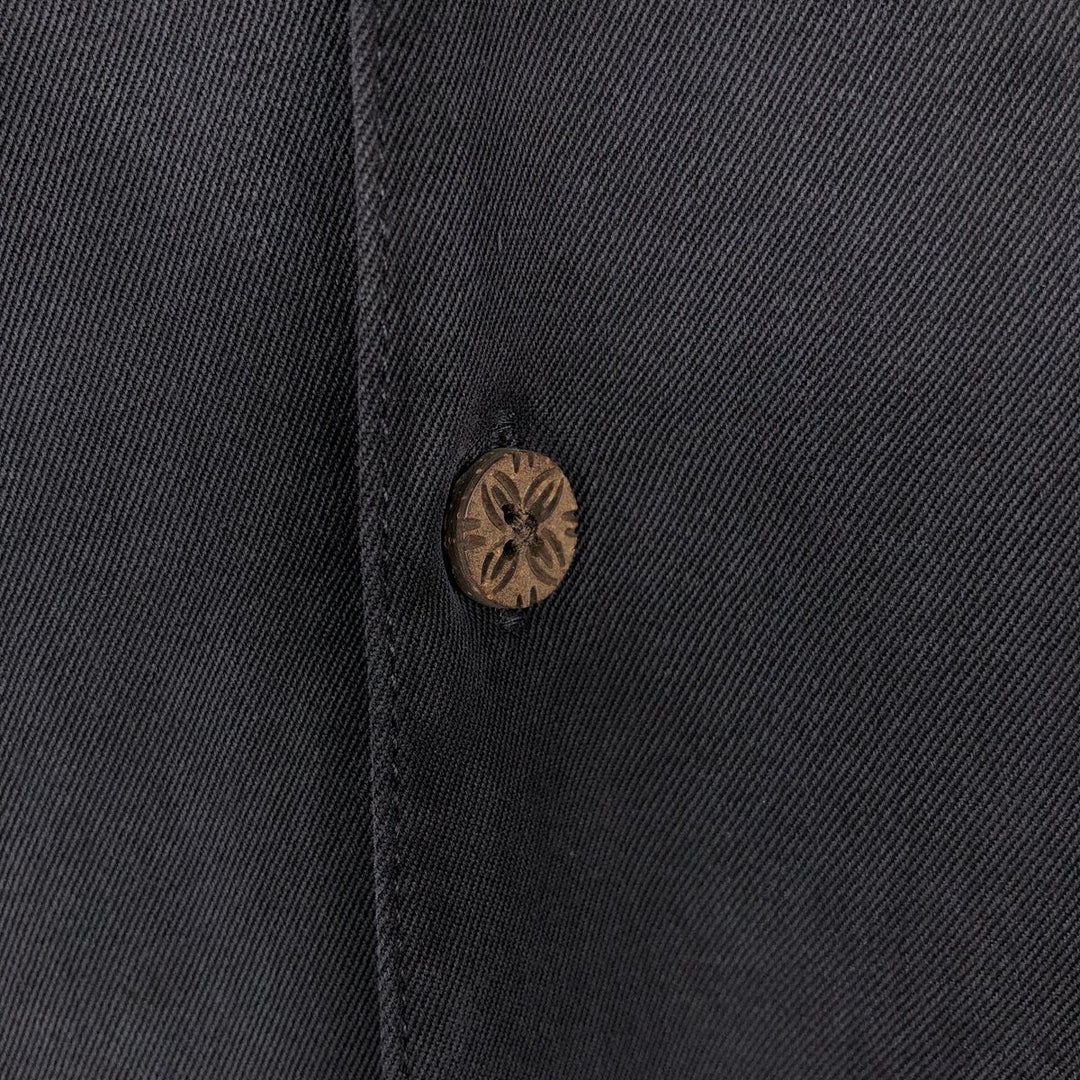 Tommy Bahama short sleeve open collar silk shirt, box shirt, men's XL size silk black type Vintage Second Hand