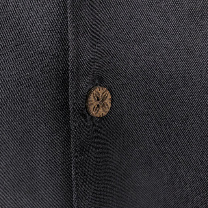 Tommy Bahama short sleeve open collar silk shirt, box shirt, men's XL size silk black type Vintage Second Hand