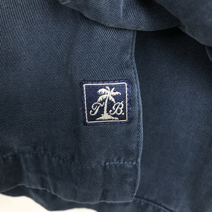 Tommy Bahama short-sleeved open-collar silk box shirt, men's size M silk navy blue type Vintage Second Hand