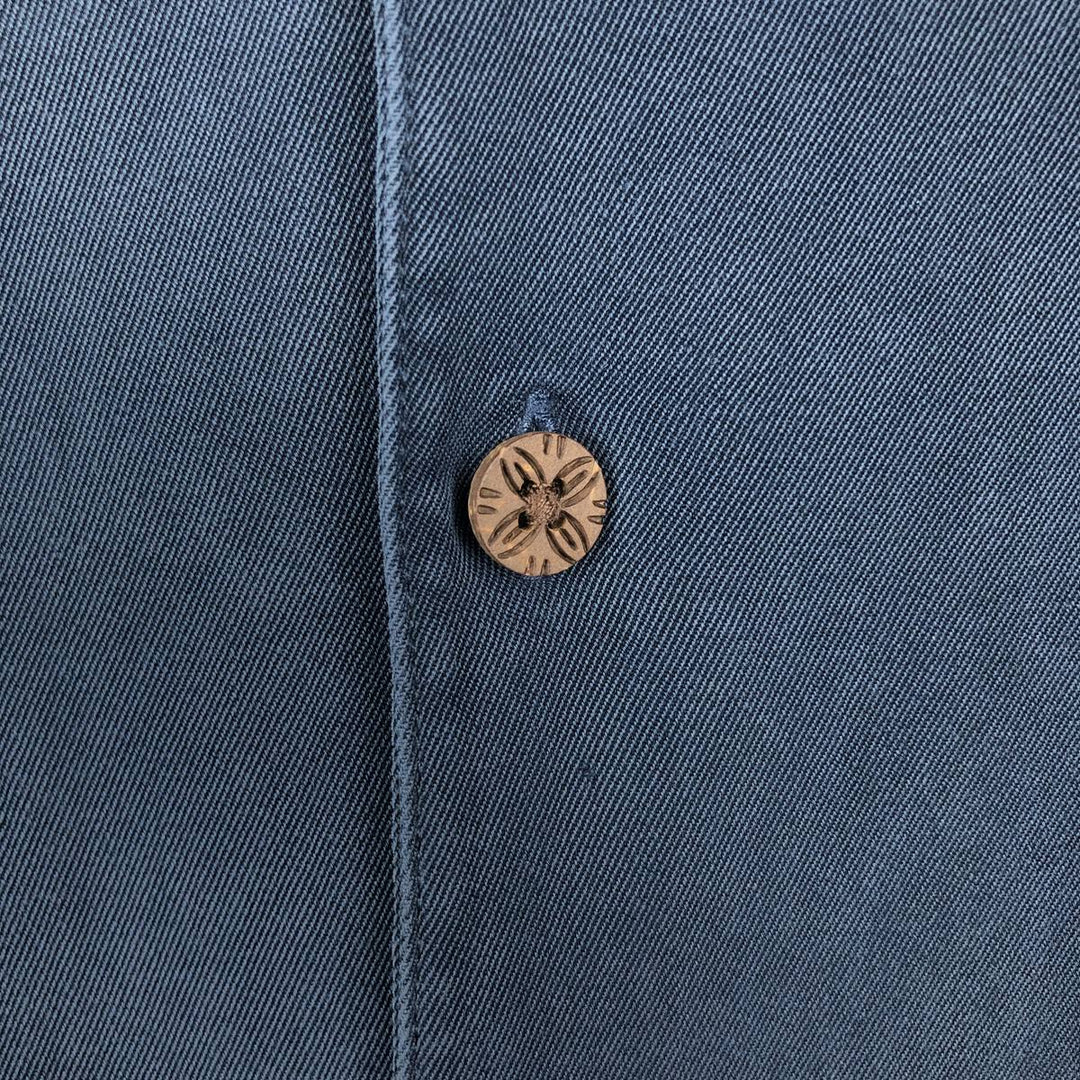 Tommy Bahama short-sleeved open-collar silk box shirt, men's size M silk navy blue type Vintage Second Hand