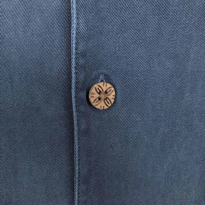 Tommy Bahama short-sleeved open-collar silk box shirt, men's size M silk navy blue type Vintage Second Hand