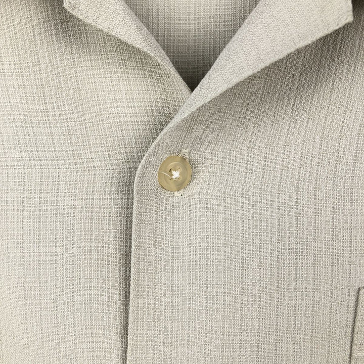 MERONA Short Sleeve Open Collar Rayon Box Shirt, Men's Size L Rayon unbleached Vintage Second Hand