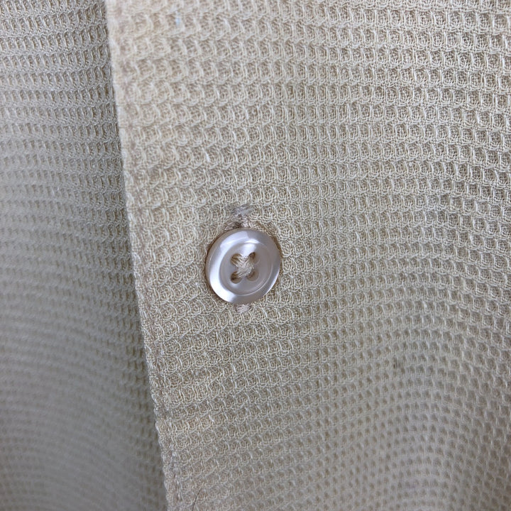 Perry Ellis short-sleeved open-collar silk shirt, boxy fit, men's size S (approx.) silk yellow type Vintage Second Hand