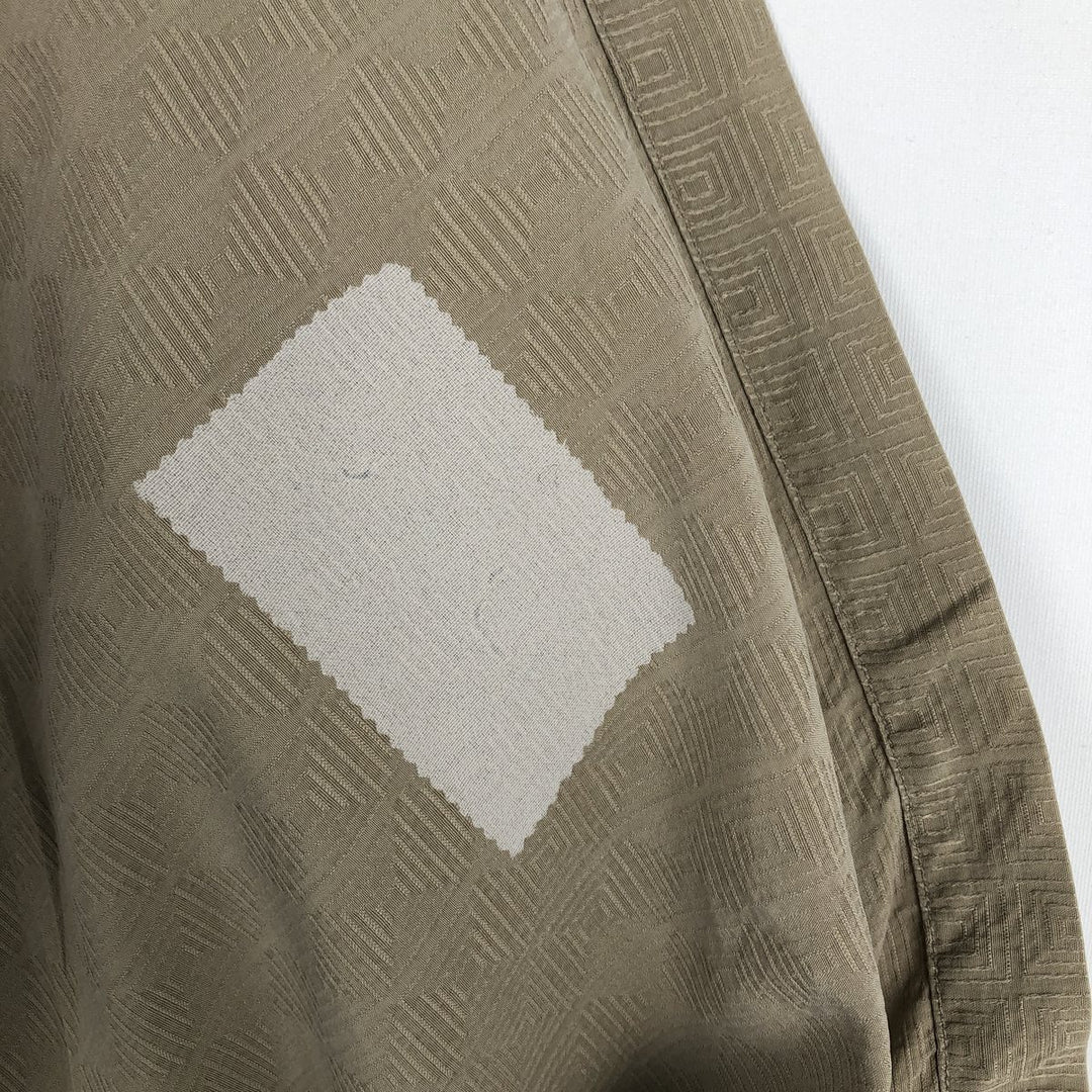 Perry Ellis All-over Print Short Sleeve Open Collar Silk Shirt Box Shirt Men's XL silk beige type brown Vintage Second Hand
