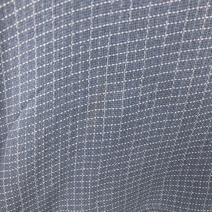 MICHAEL BRANDON Resort Check Pattern Short-Sleeve Open Collar Rayon Shirt, Boxy Shirt, Made in USA, Men's XL Equivalent Rayon Blue type light blue Vintage Second Hand