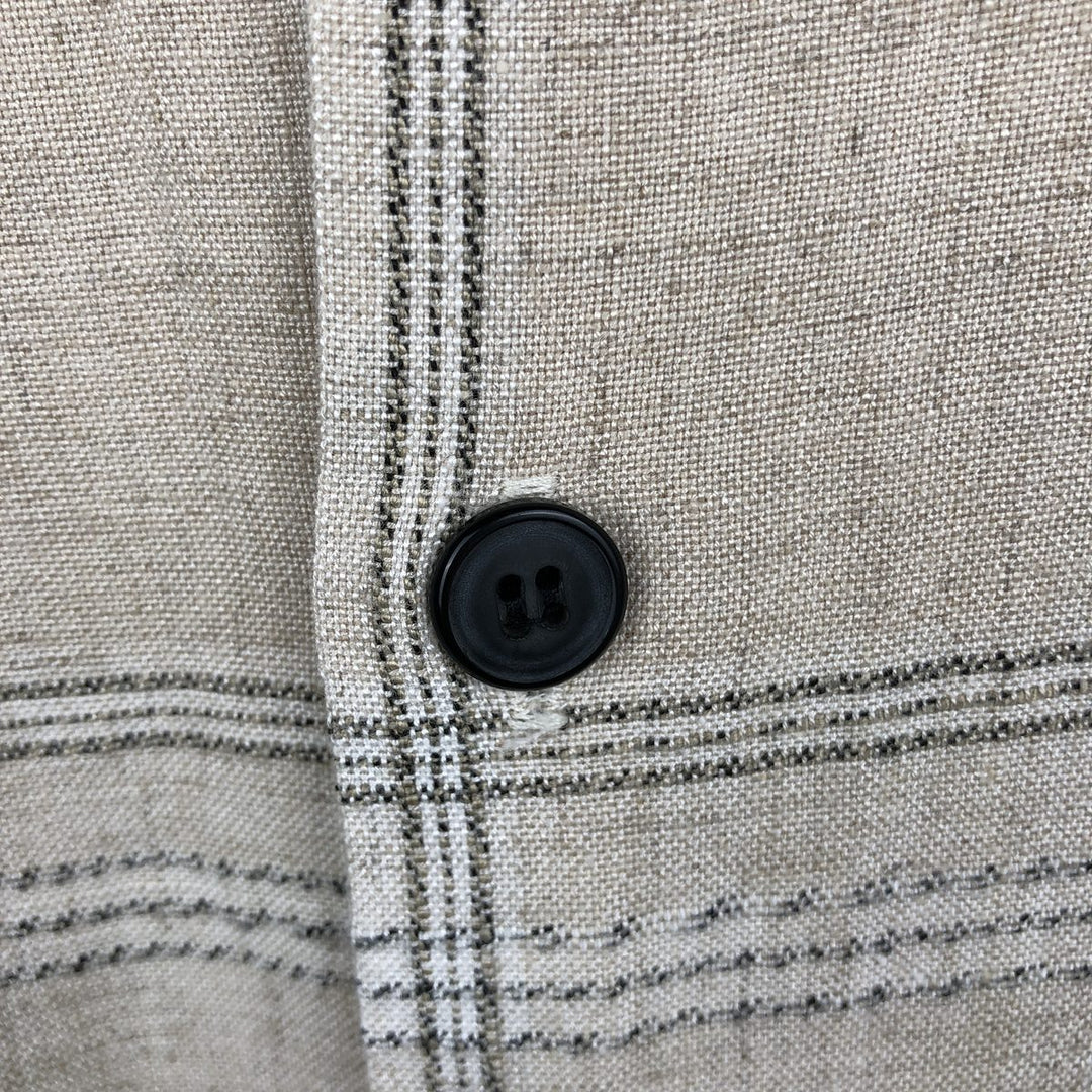 Smokey Joe's Check Pattern Short-Sleeve Open Collar Shirt, Boxy Shirt, Made in USA, Men's XL Equivalent unclear Beige type Vintage Second Hand