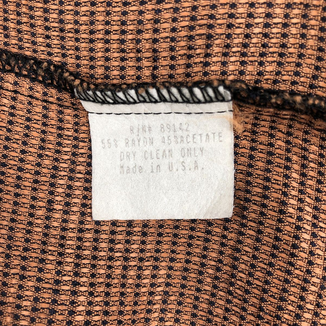 POSITANO CITY All-over print short-sleeved open-collar acetate x rayon shirt, boxy fit, made in USA, men's size XL. Rayon chocolate Vintage Second Hand