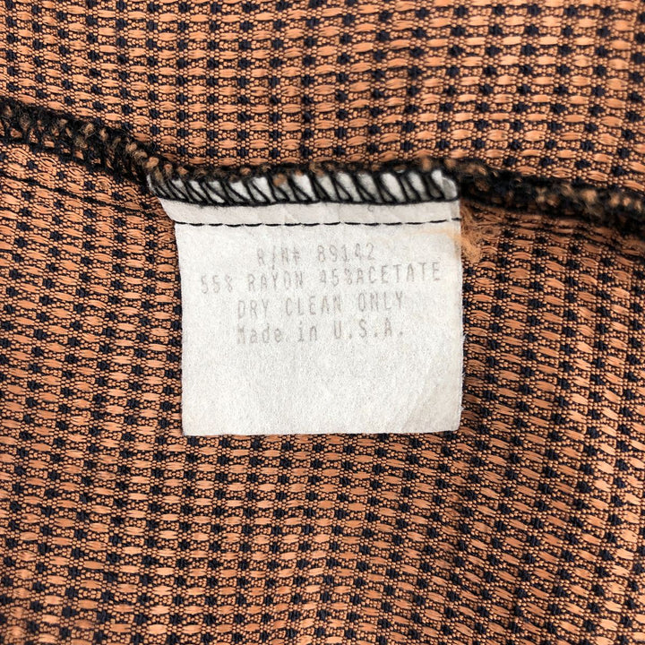POSITANO CITY All-over print short-sleeved open-collar acetate x rayon shirt, boxy fit, made in USA, men's size XL. Rayon chocolate Vintage Second Hand