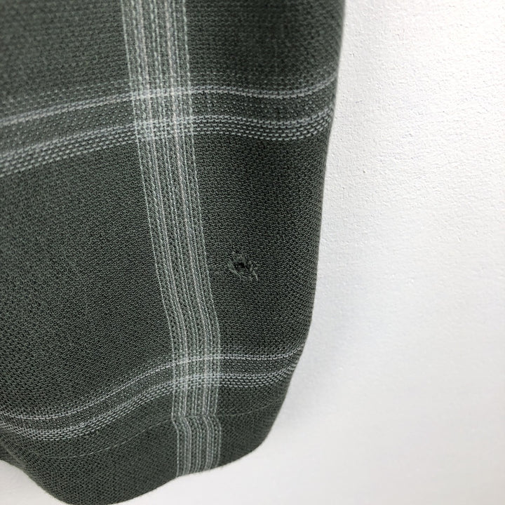 Arrow Check Pattern Short-Sleeve Open Collar Shirt, Boxy Shirt, Men's Size L (approx.) Bamboo Khaki type Vintage Second Hand