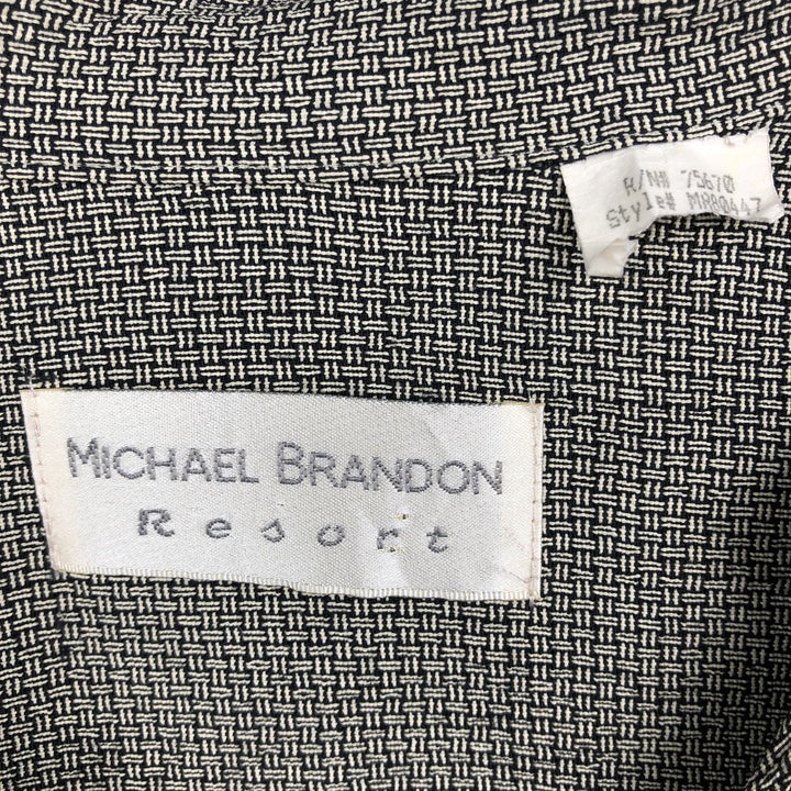 MICHAEL BRANDON Resort All-over print short-sleeved open-collar shirt, boxy shirt, men's size XL equivalent. unclear black type Vintage Second Hand