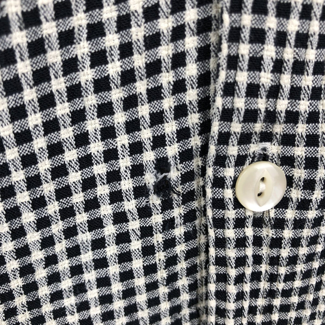 STRUCTURE Check Pattern Short-Sleeve Open Collar Rayon Shirt, Boxy Shirt, Men's Size L (approx.) acetate black type Vintage Second Hand