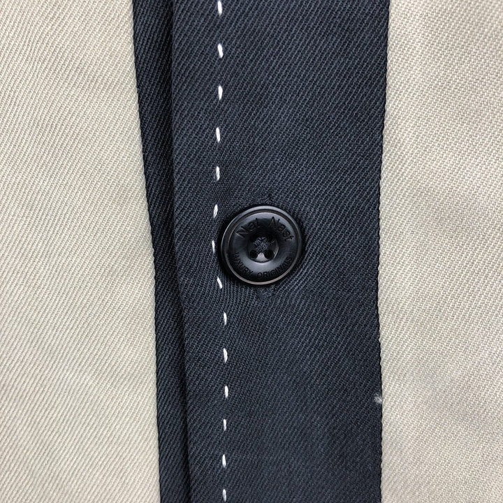Nat Nast Luxury Originals Short-Sleeve Open-Collar Silk Shirt, Boxy Fit, Men's Size XL silk black type Vintage Second Hand