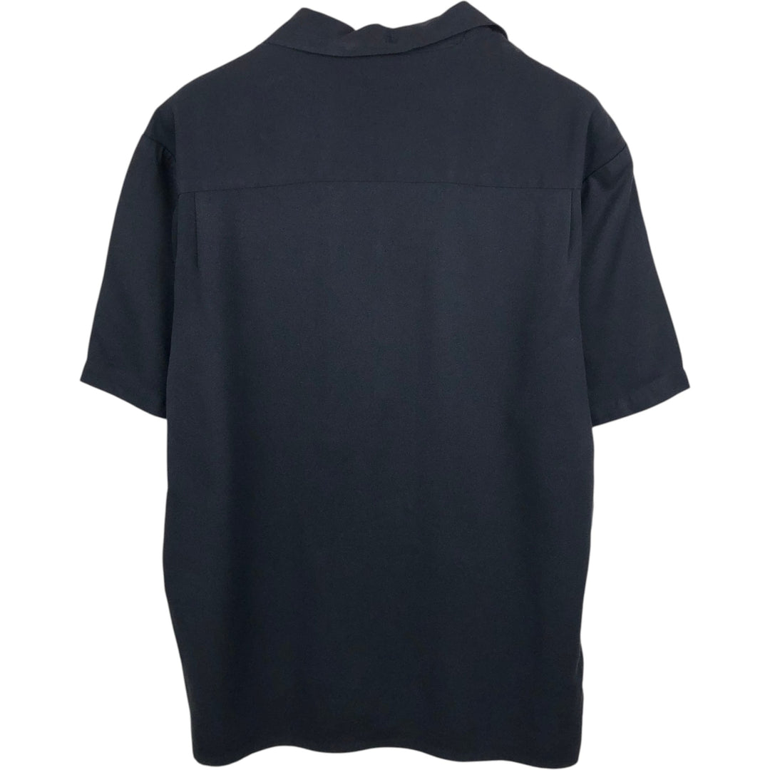 DaVinci Charlie Sheen Two-Tone Short-Sleeve Open-Collar Rayon Shirt, Boxy Fit, Men's Size M (approx.) Rayon black type Vintage Second Hand