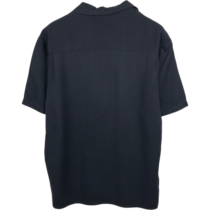 DaVinci Charlie Sheen Two-Tone Short-Sleeve Open-Collar Rayon Shirt, Boxy Fit, Men's Size M (approx.) Rayon black type Vintage Second Hand