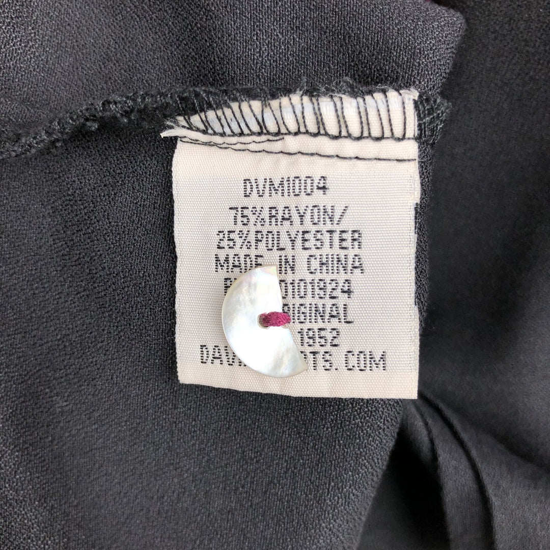 DaVinci Charlie Sheen Two-Tone Short-Sleeve Open-Collar Rayon Shirt, Boxy Fit, Men's Size M (approx.) Rayon black type Vintage Second Hand