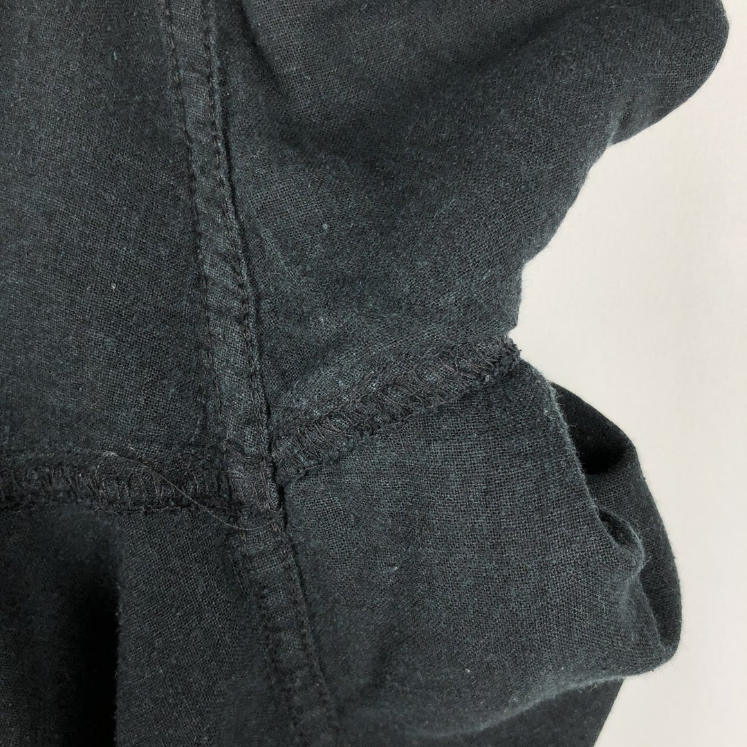 HAGGAR Short-Sleeve Open-Collar Rayon x Linen Shirt, Boxy Fit, Men's Size XL (approx.) linen black type Vintage Second Hand