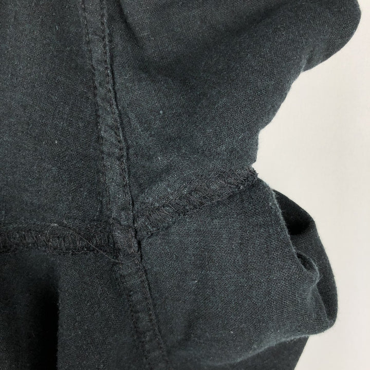 HAGGAR Short-Sleeve Open-Collar Rayon x Linen Shirt, Boxy Fit, Men's Size XL (approx.) linen black type Vintage Second Hand