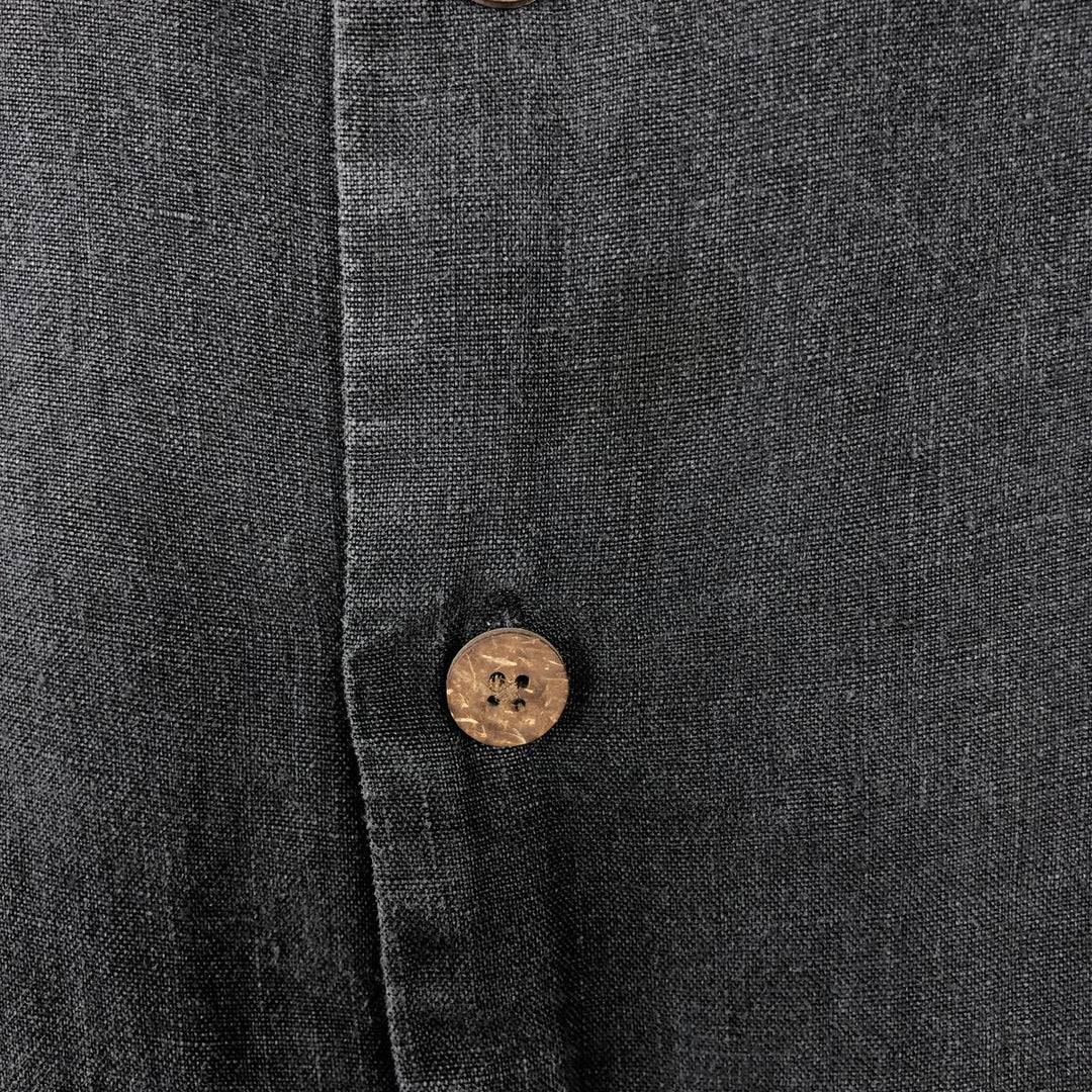 Tommy Bahama Relax Short-Sleeve Open-Collar Linen Shirt, Boxy Fit, Men's Size XL linen black type Vintage Second Hand