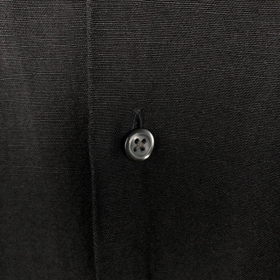 CLUB ROOM Short-Sleeve Open-Collar Linen Shirt, Boxy Fit, Men's Size L linen black type Vintage Second Hand