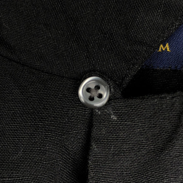 CLUB ROOM Short-Sleeve Open-Collar Linen Shirt, Boxy Fit, Men's Size L linen black type Vintage Second Hand