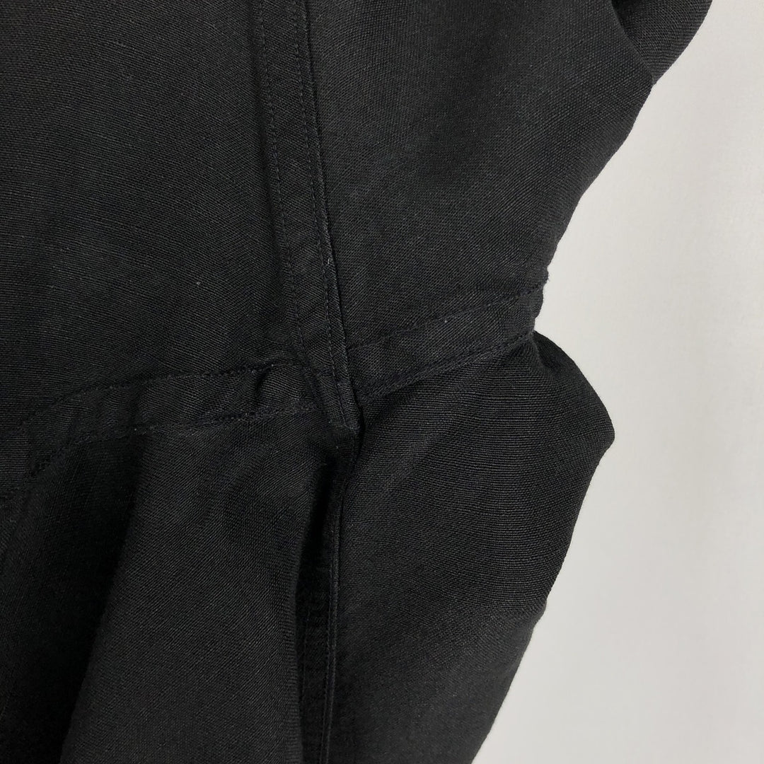 CLUB ROOM Short-Sleeve Open-Collar Linen Shirt, Boxy Fit, Men's Size L linen black type Vintage Second Hand