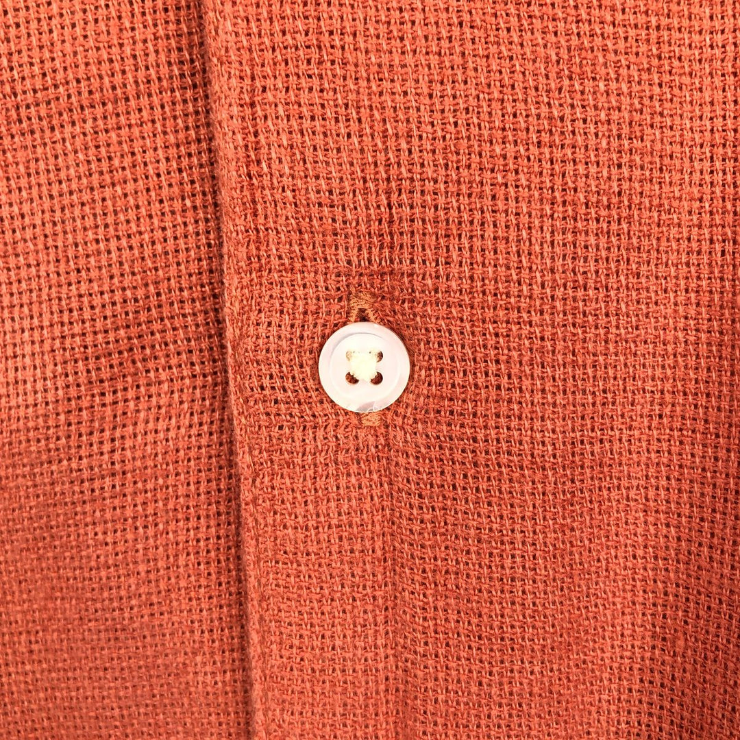 Banana Republic Short-Sleeve Linen Box Shirt (Men's Size XL) linen orange type Vintage Second Hand